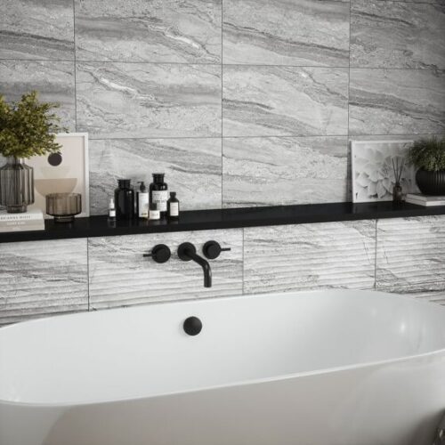 Laurent Grey Decor Matt Ceramic Wall 600x300mm